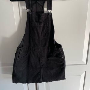 Black corduroy overalls